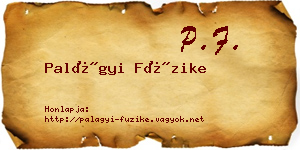 Palágyi Füzike névjegykártya